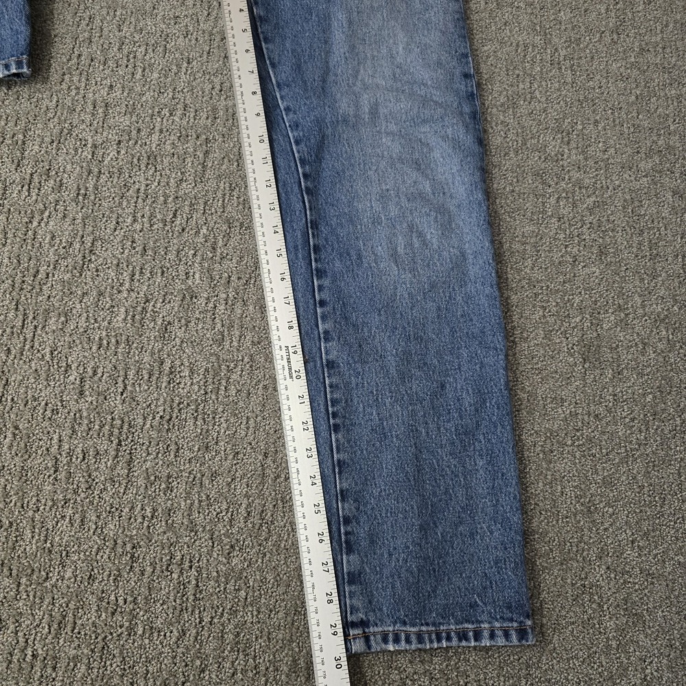 Zara Z1975 Womens 2 High Rise Straight Leg Cuffed Jeans Blue 100% Cotton - Picture 5 of 9